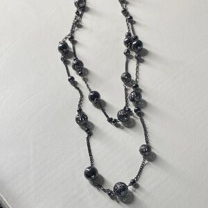 Elegant Black Beaded Necklace